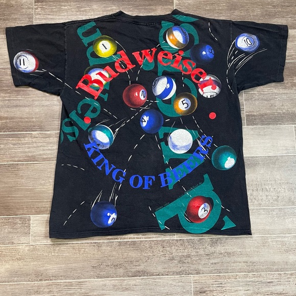 Vintage Budweiser AOP T Shirt Kings Of Beers Wild Oats Tag L - Picture 4 of 7